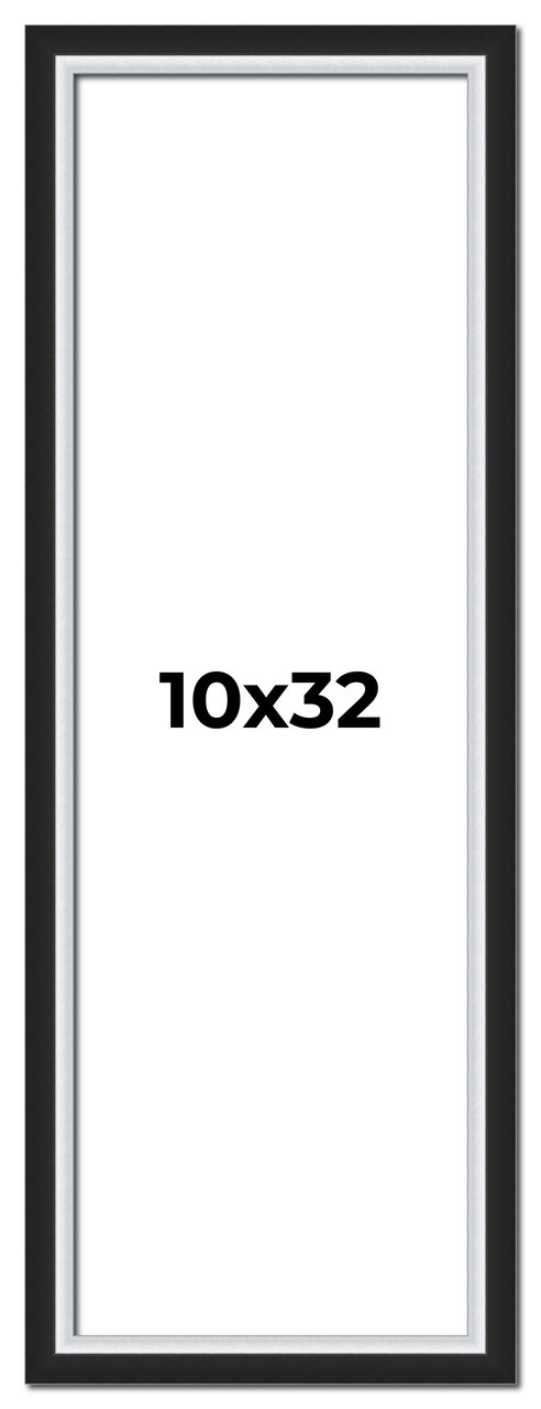 Panoramic Flat Silver Picture Frame - UV Acrylic, Foam Board Backing, Hanging Hardware